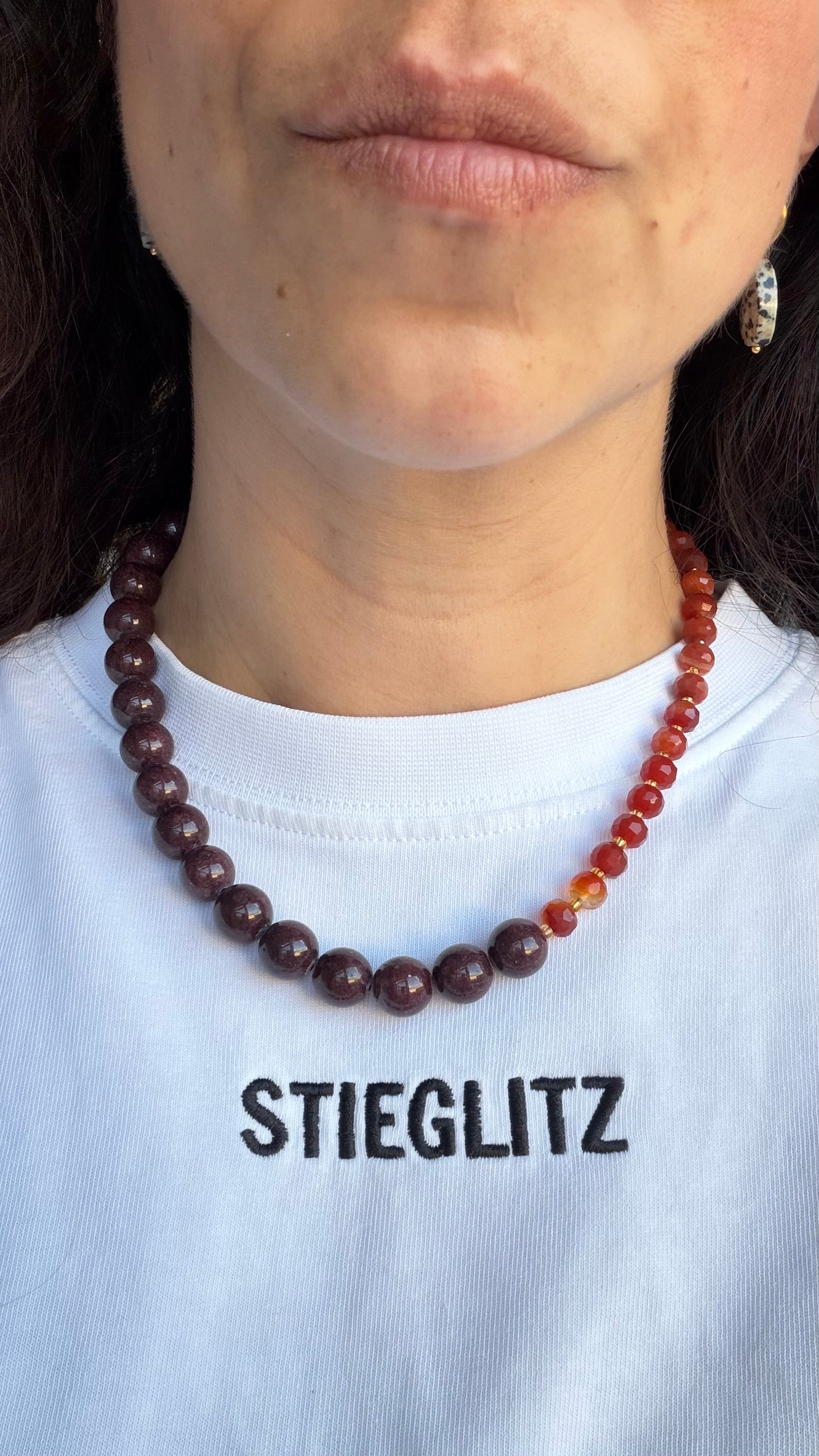 Agate & jade necklace