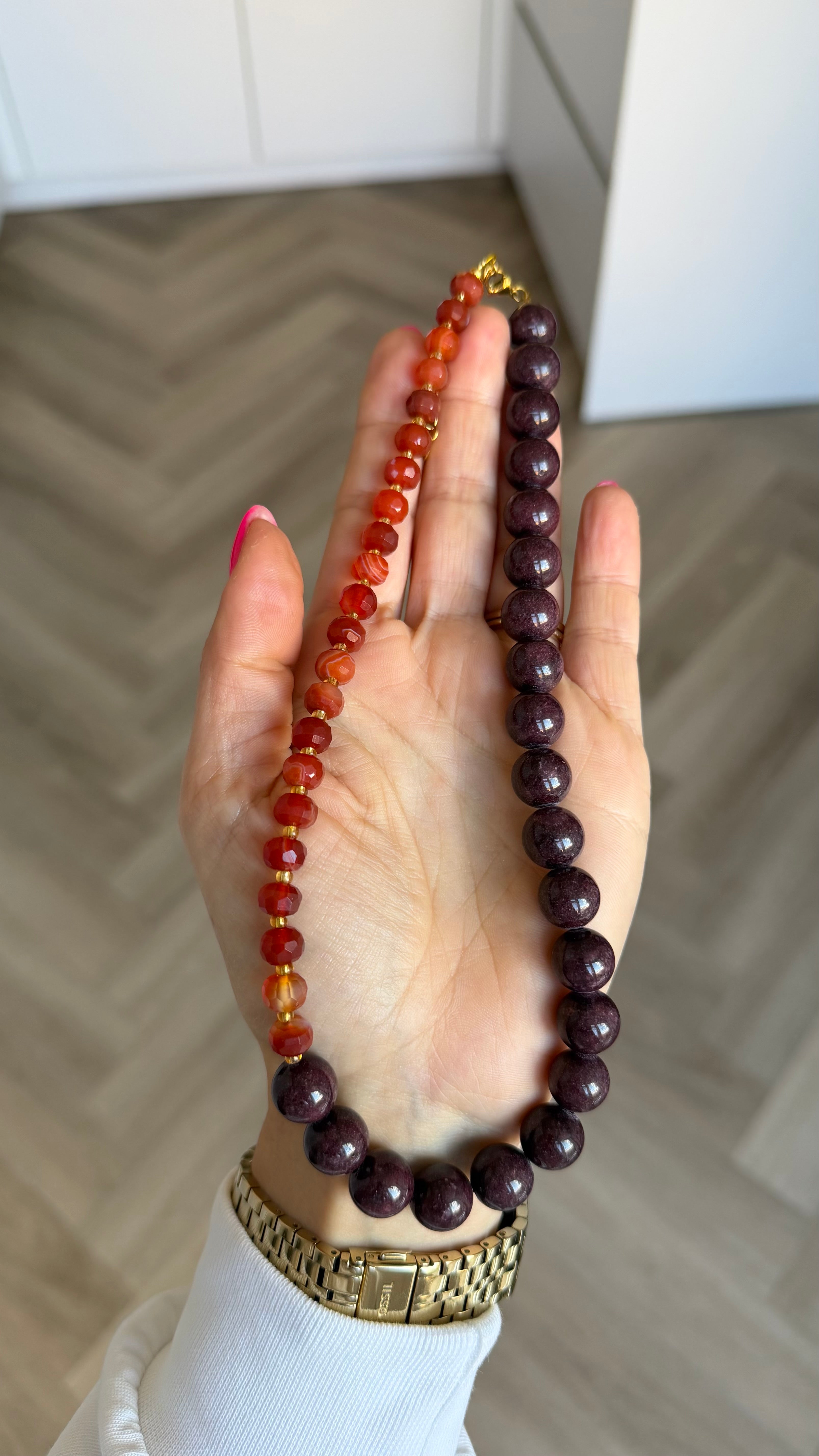 Agate & jade necklace