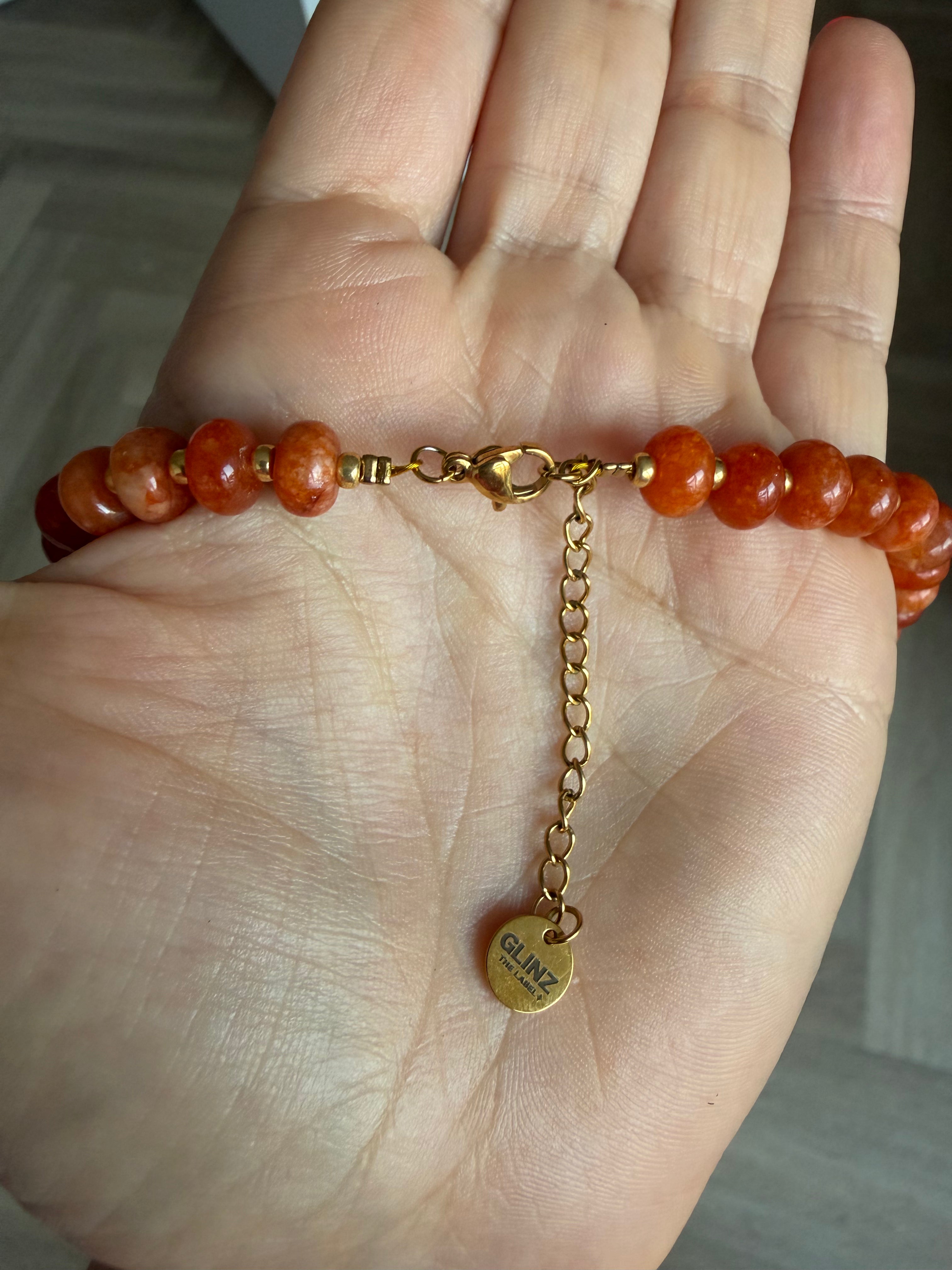 Smiley Necklace - Orange & Jaspis