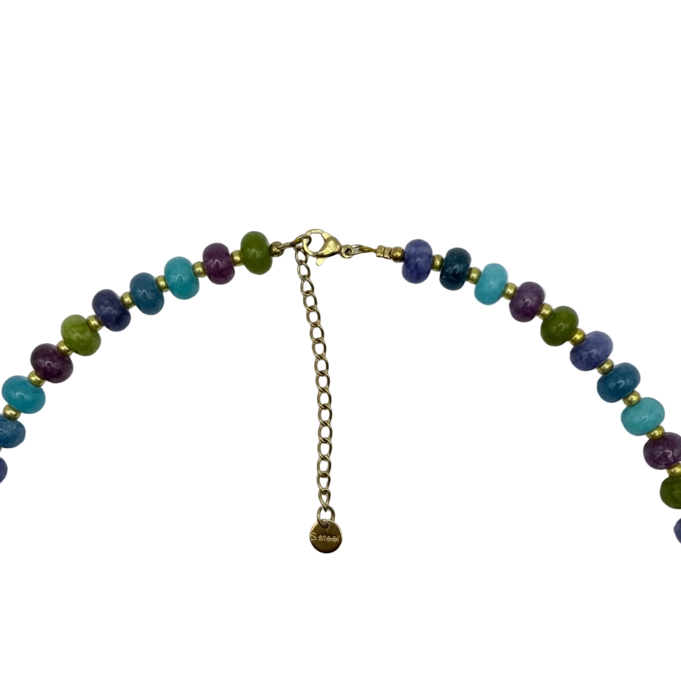 Mixed gem necklace - Dark rainbow