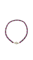 Mixed gem necklace - Pink & purple mix