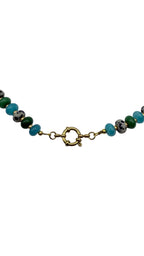 Mixed gem necklace - Green & Blue