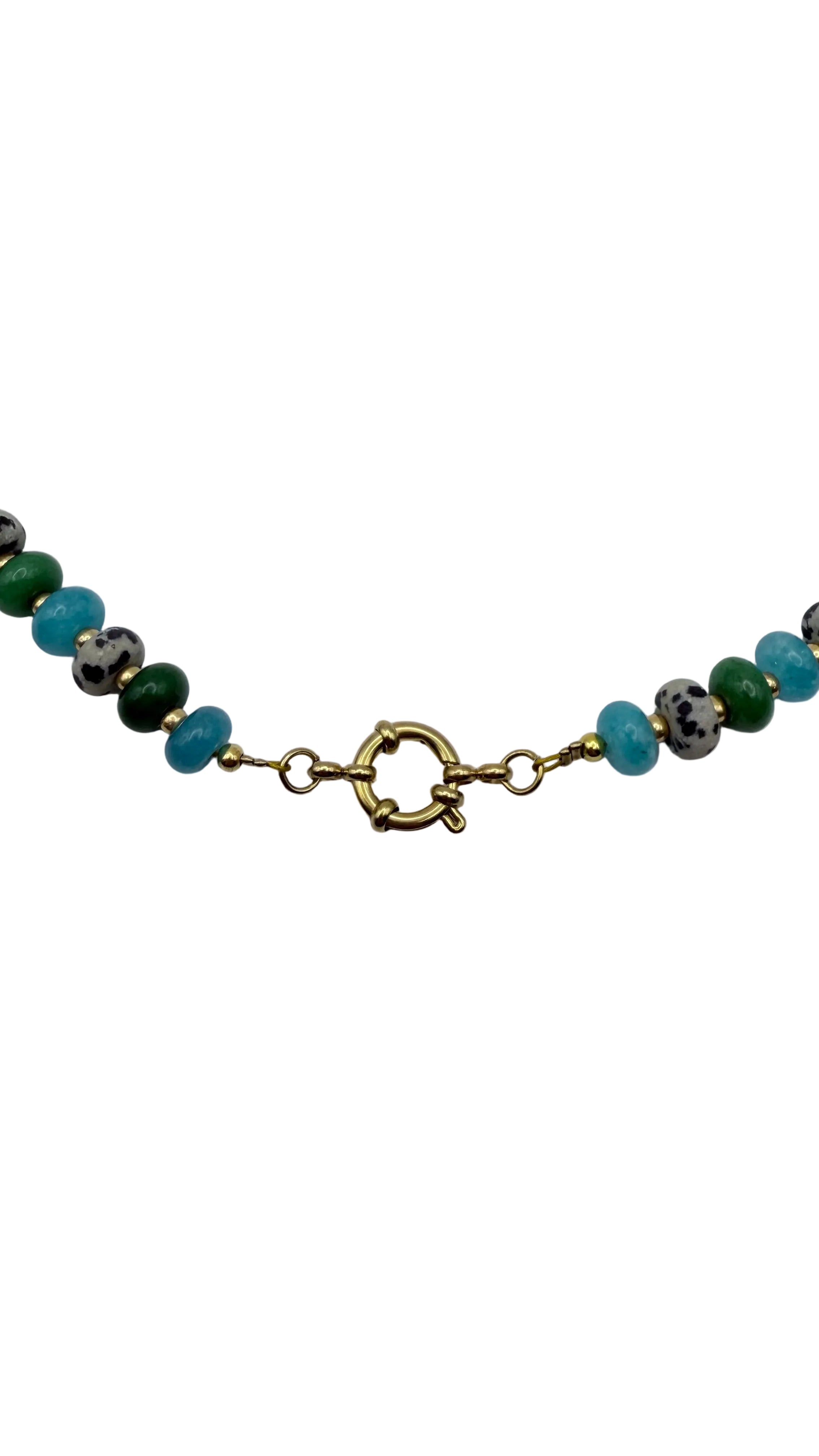 Mixed gem necklace - Green & Blue