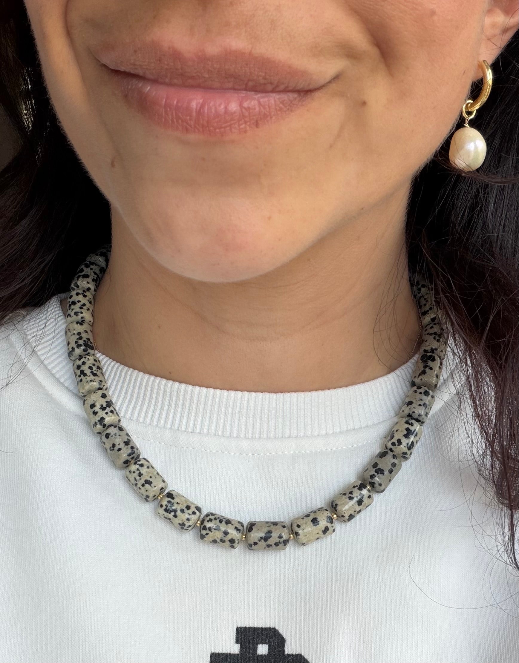 Statement Necklace Jaspis Tubes