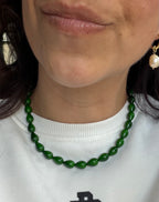 Dark green drops necklace
