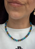 Mixed gem necklace - Dark rainbow