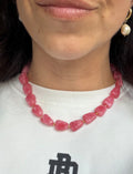 Pink chalcedonia necklace
