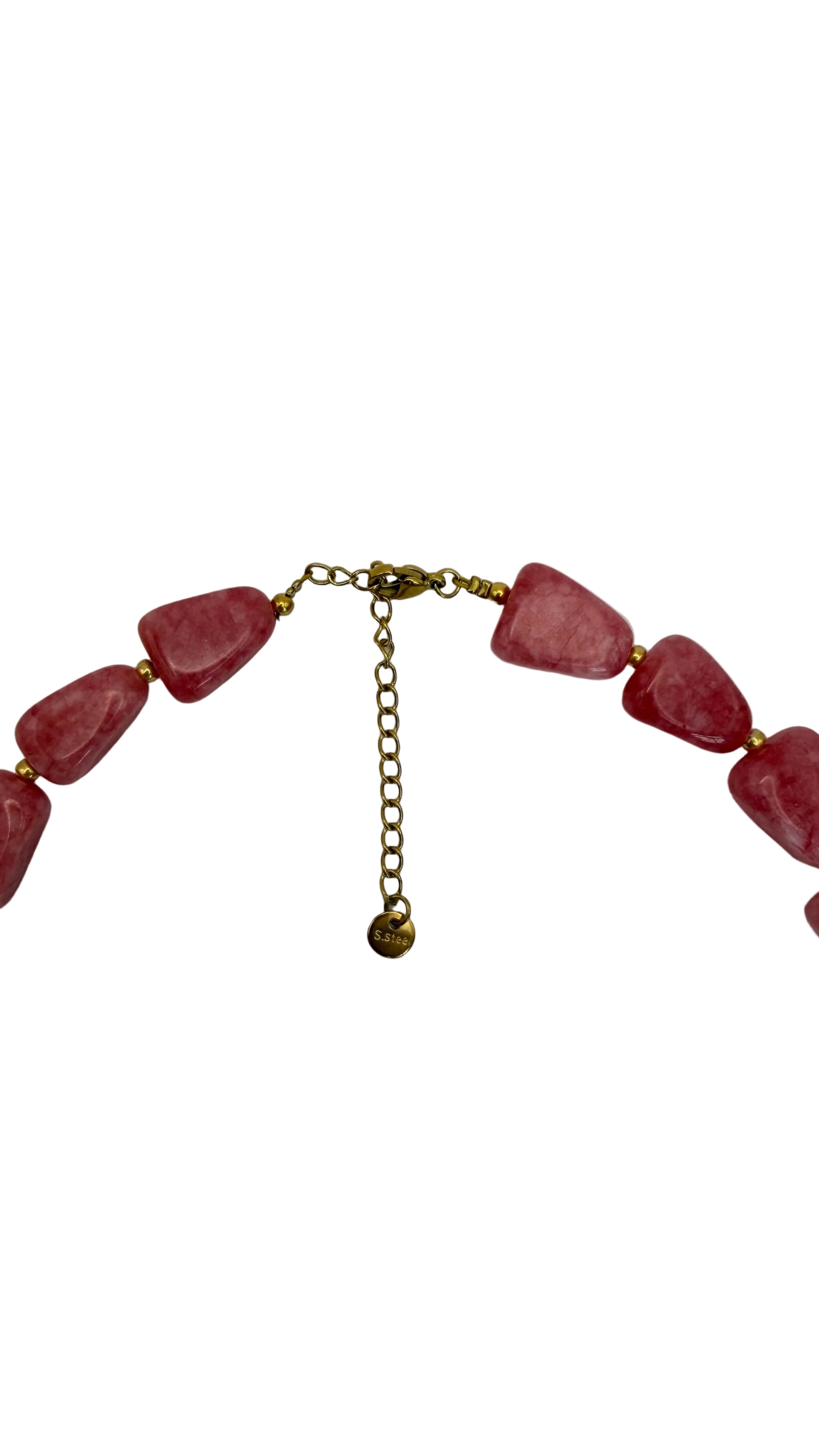 Pink chalcedonia necklace