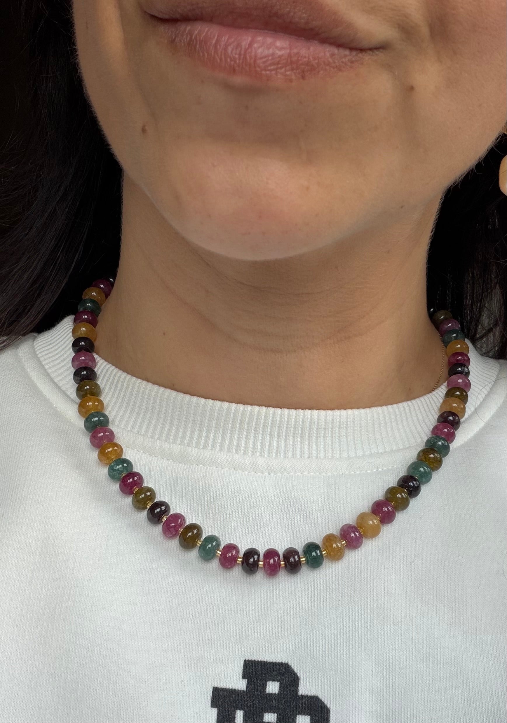 Mixed Gem necklace - Tourmaline mix