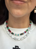 White Turquoise tube necklace