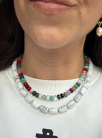 White Turquoise tube necklace