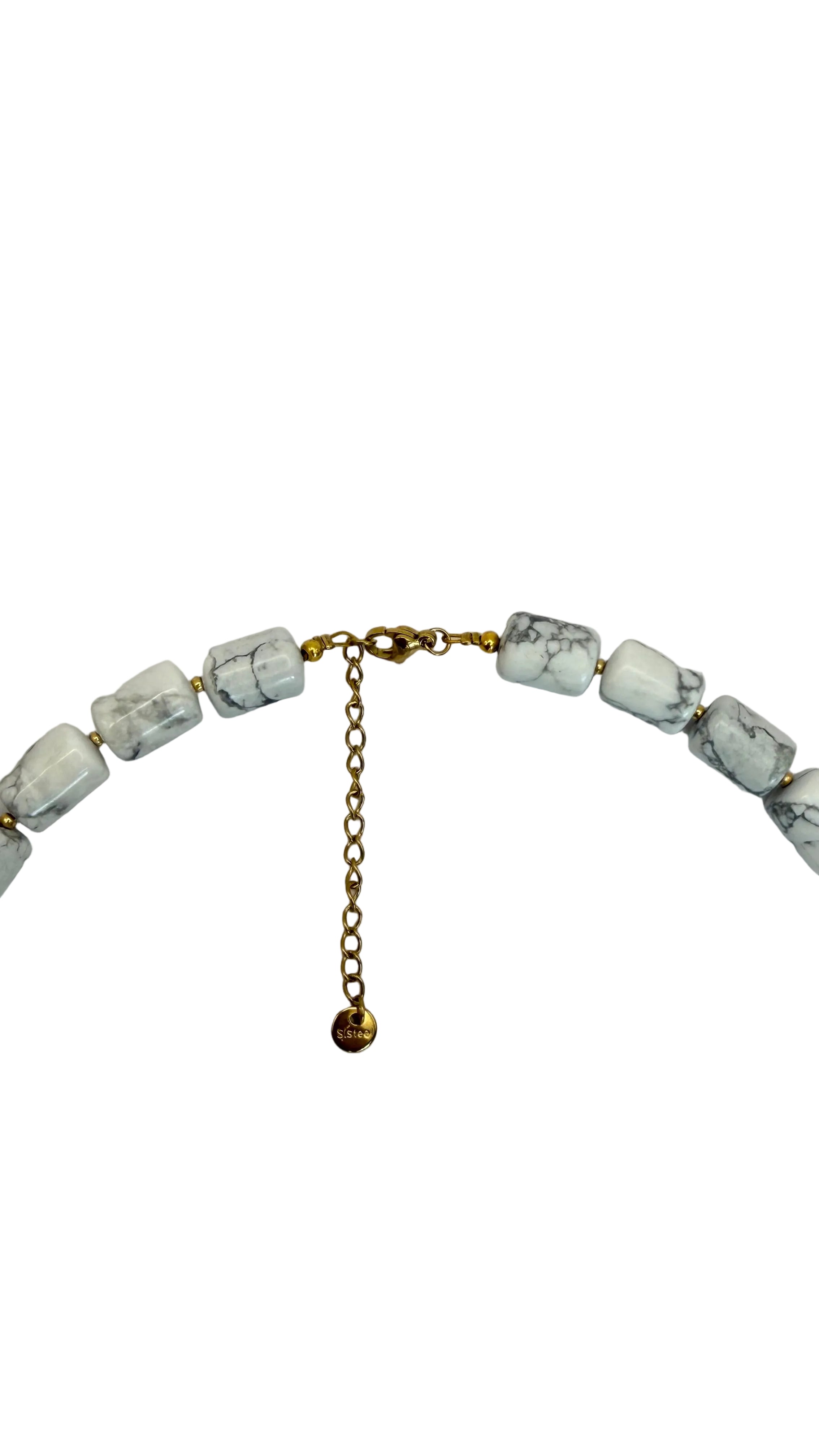 White Turquoise tube necklace
