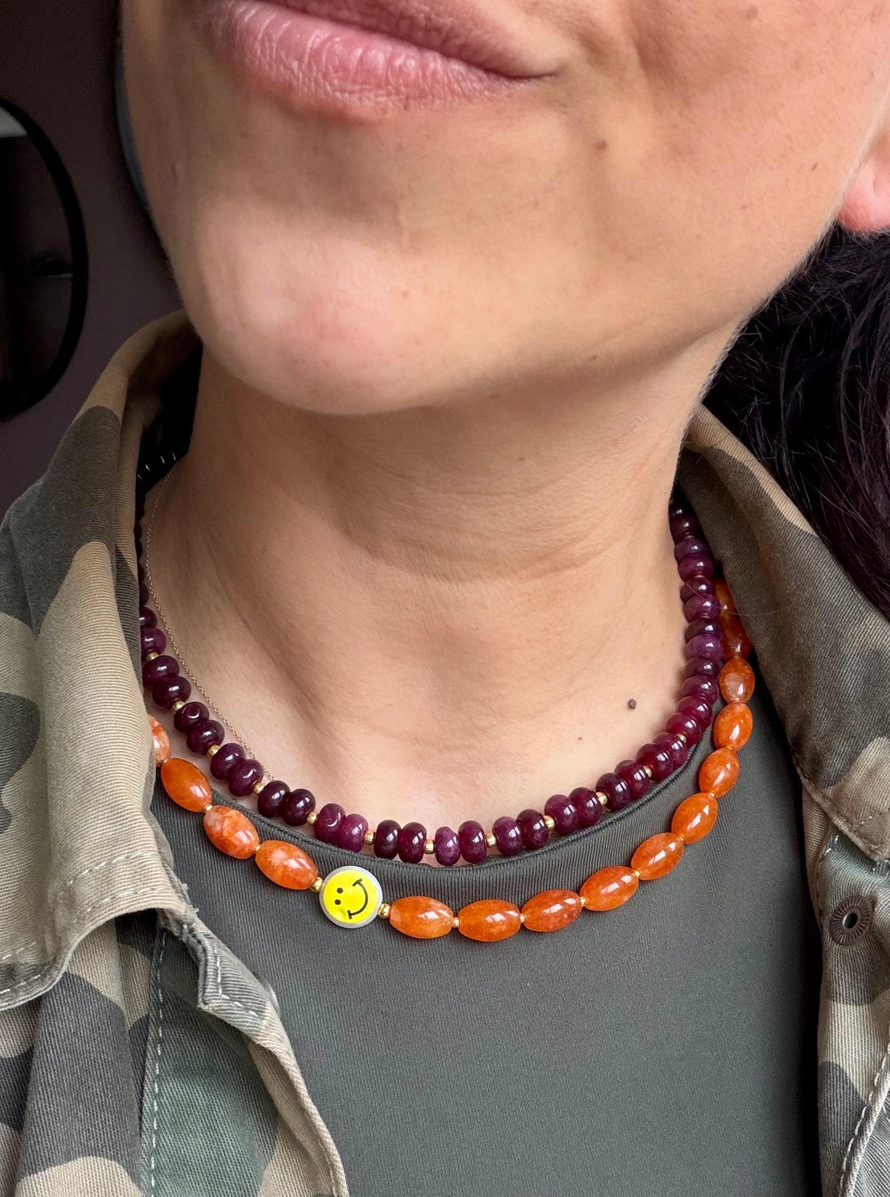 Smiley necklace Orange happiness