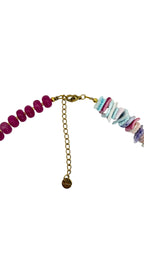 Smiley necklace - Pink & shells