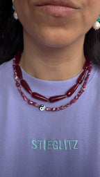 Yinyang necklace - Pink shells