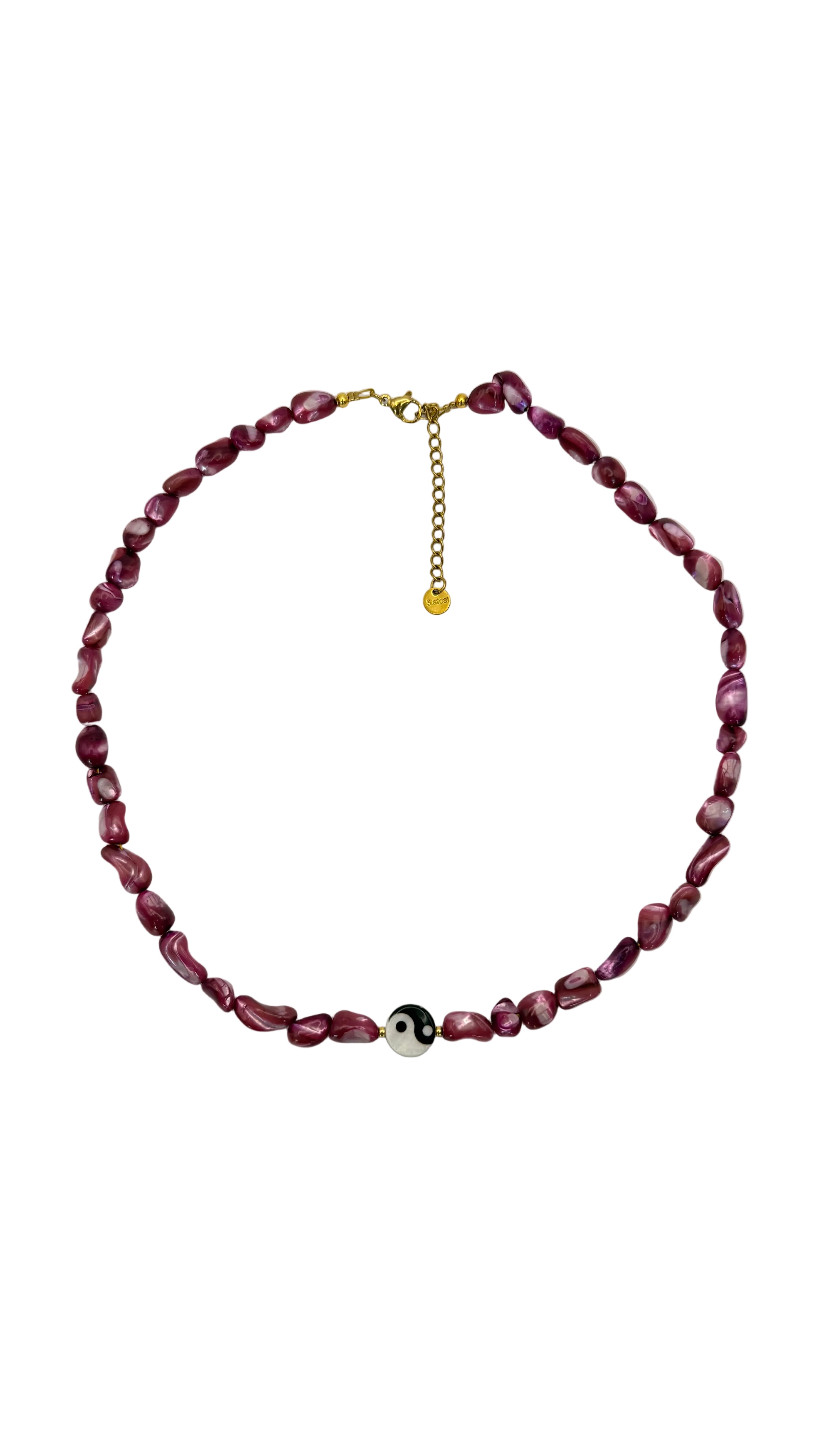 Yinyang necklace - Pink shells