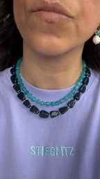 Blue facet amazoniet necklace