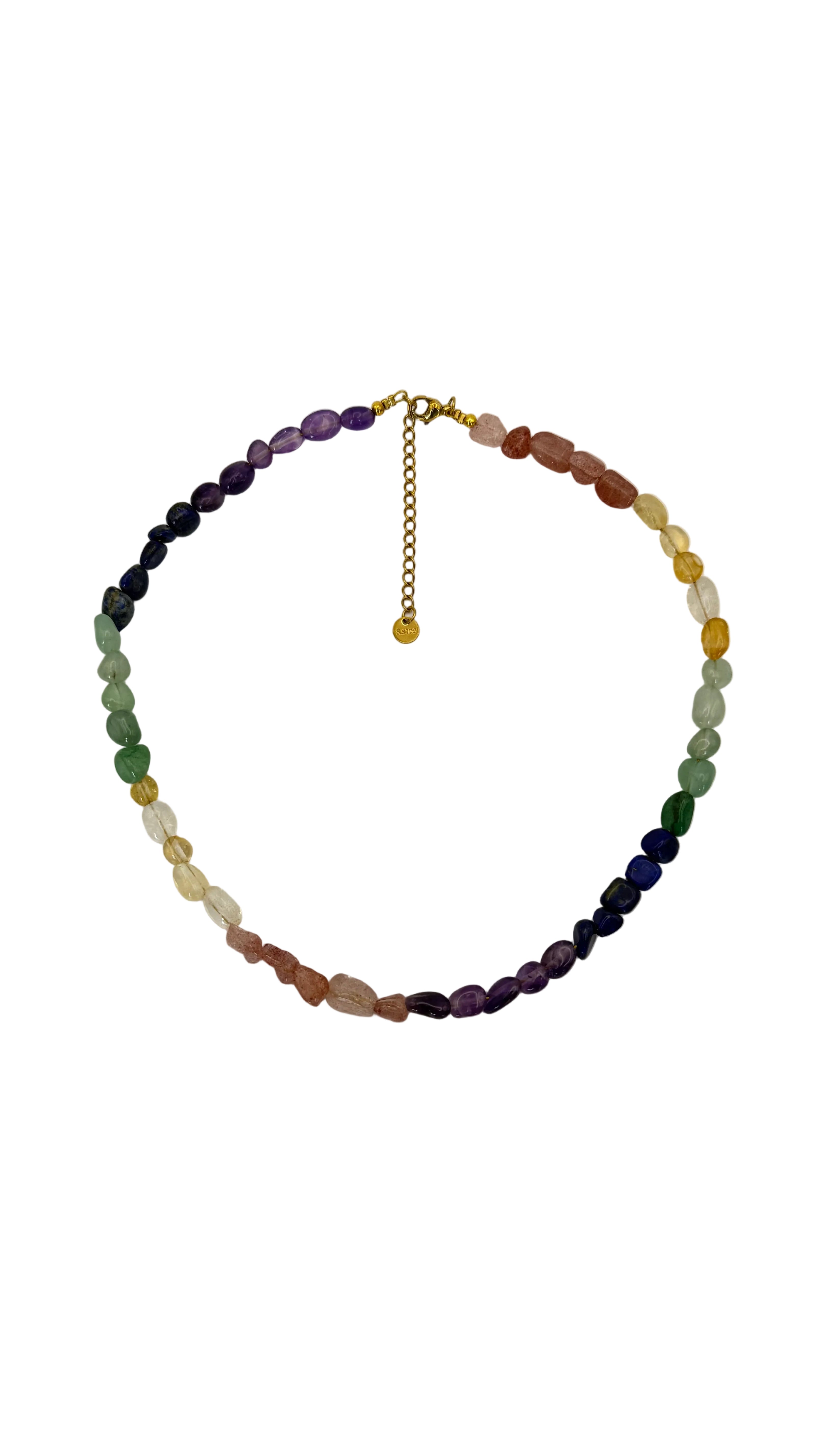Gemstone rainbow necklace