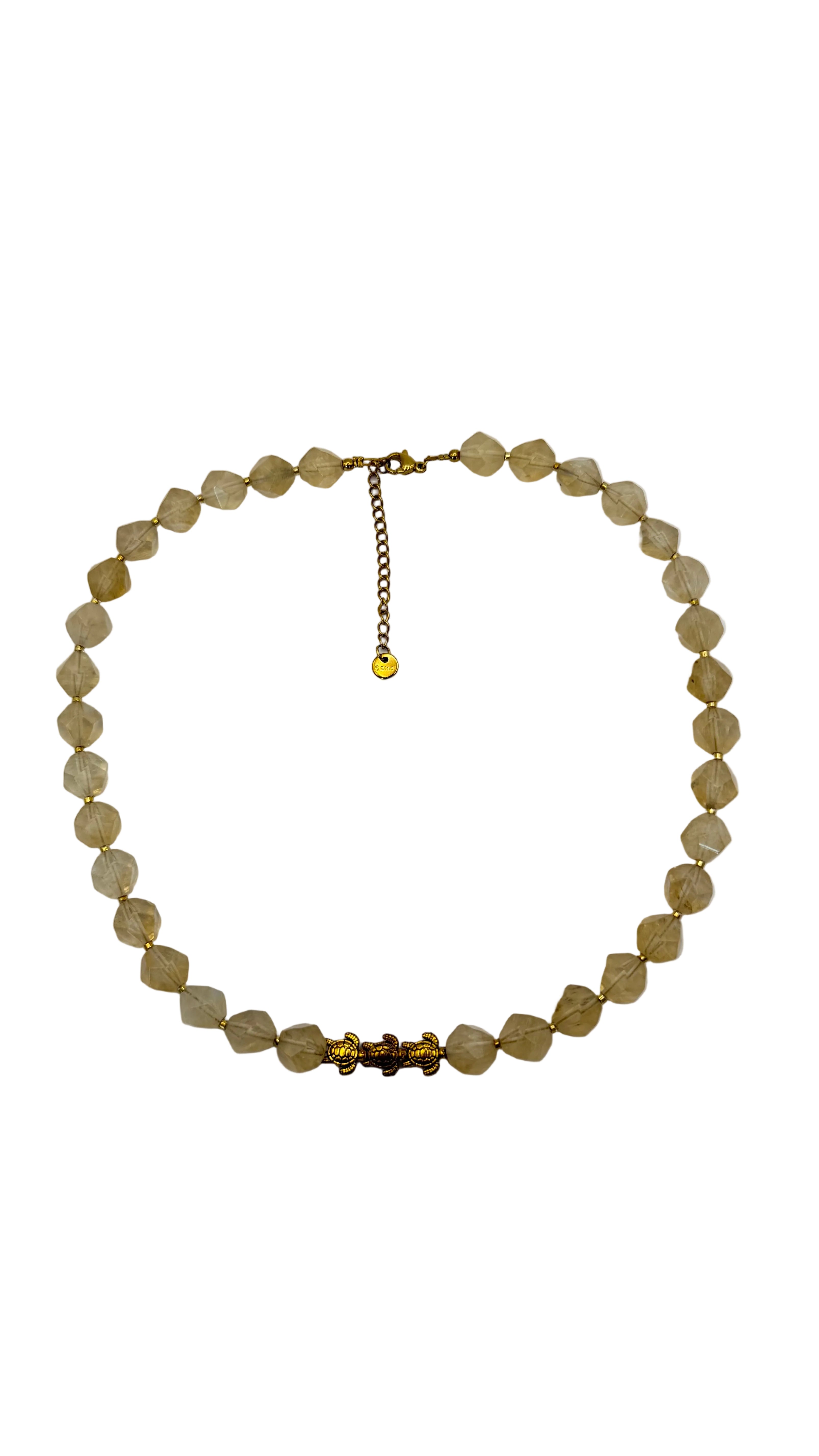 Turtle & citrine necklace