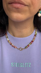 Gem mix necklace - Watermelon Lock it