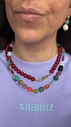Toggle Necklace - Bordeaux Agate
