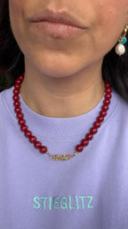 Toggle Necklace - Bordeaux Agate