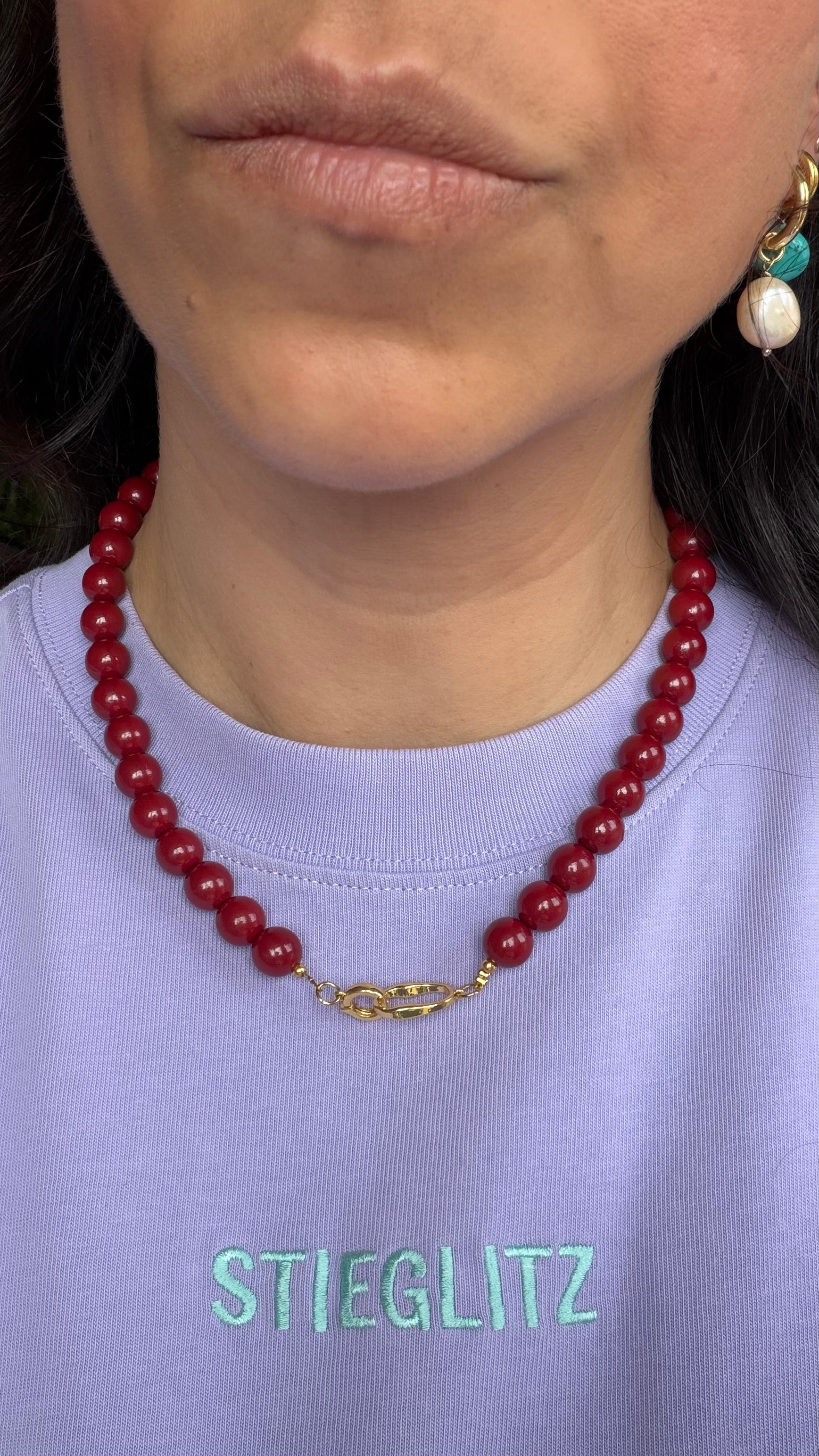 Toggle Necklace - Bordeaux Agate