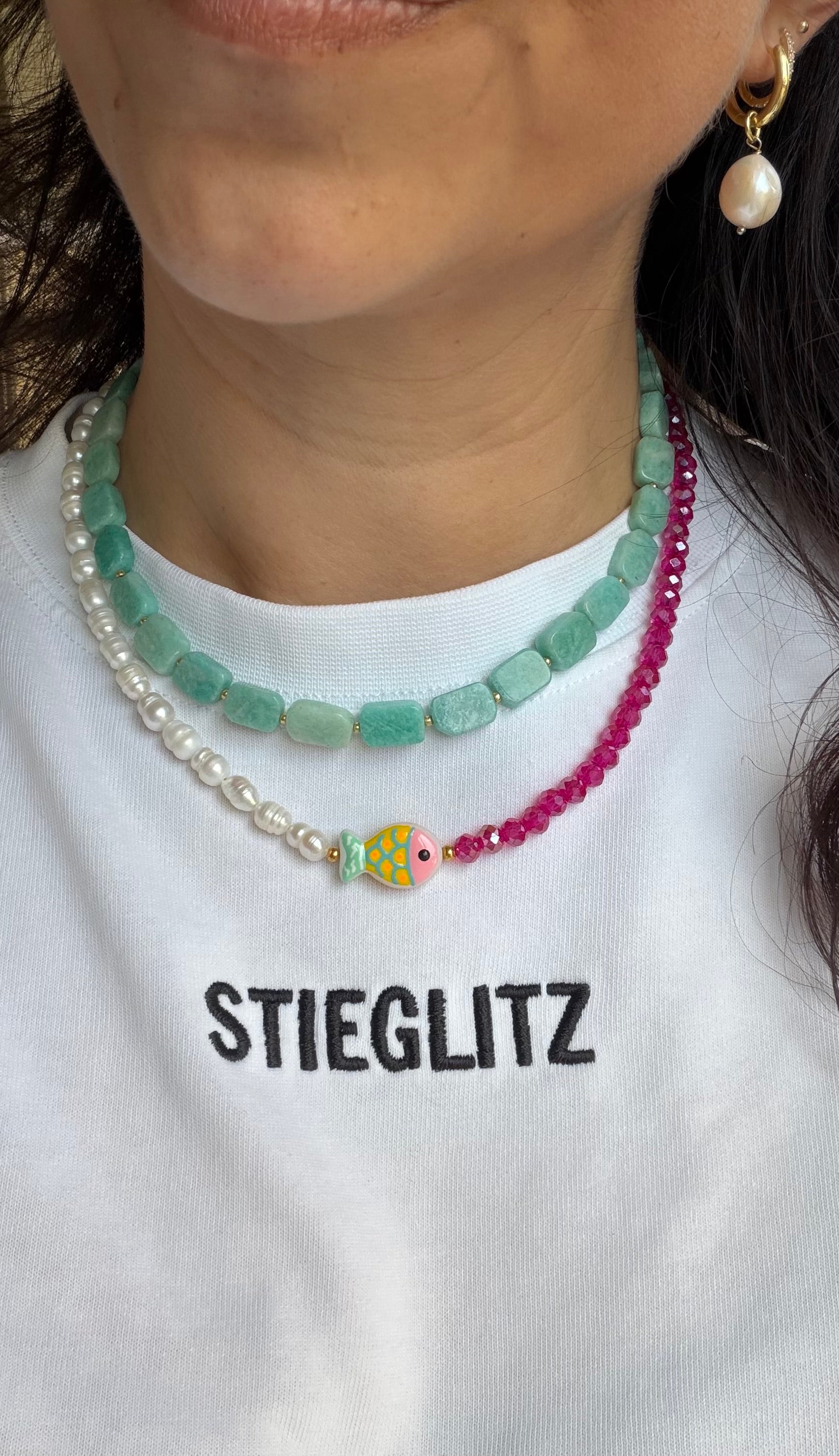 Timeless necklace - Amazonite flats