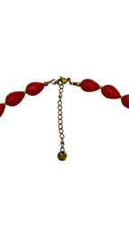 Coral pink drops necklace