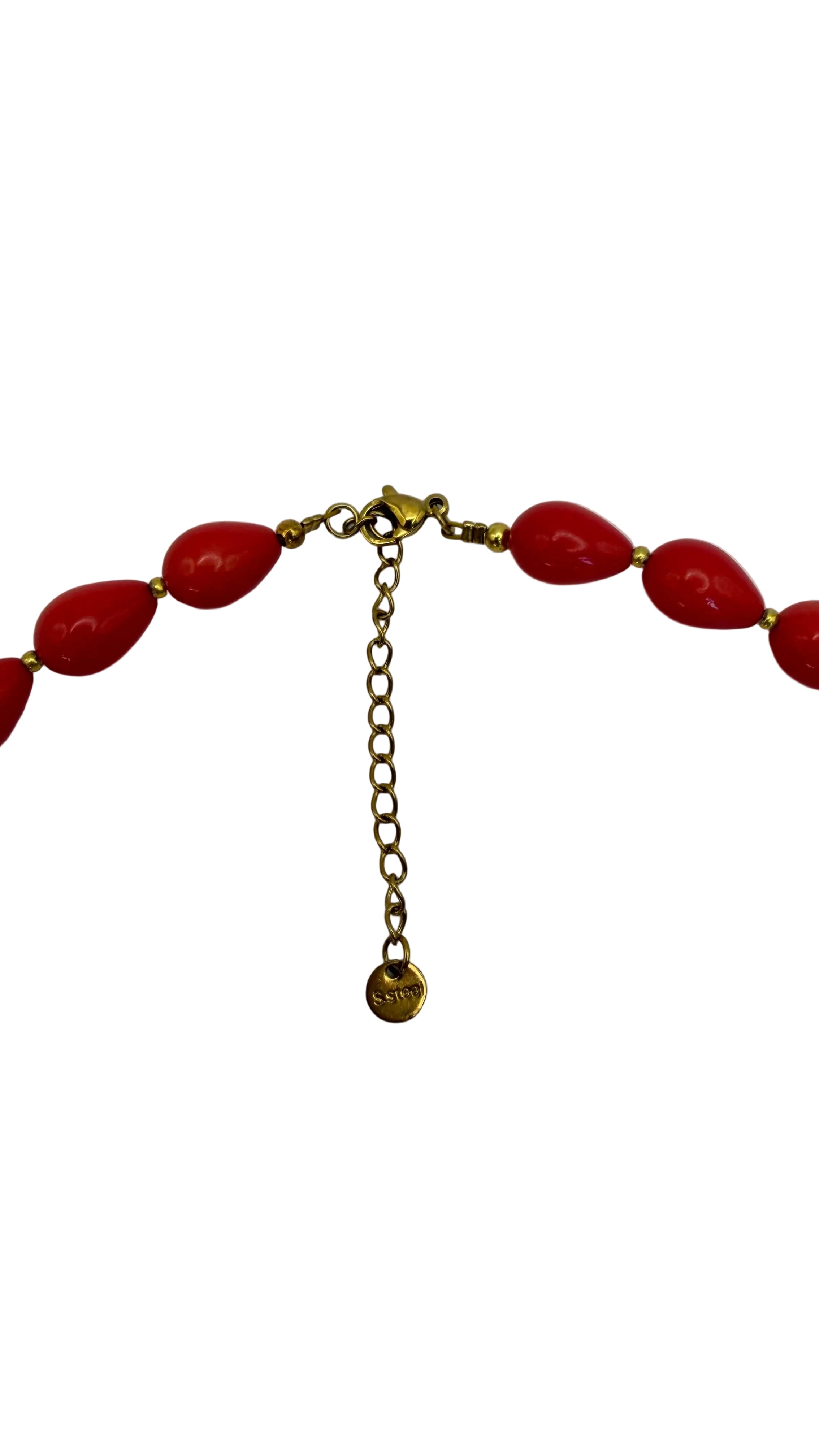 Coral pink drops necklace