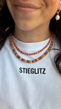Small hearts necklace - Orange