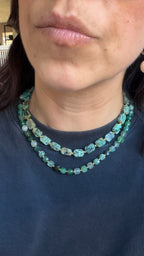 Green facet agate necklace