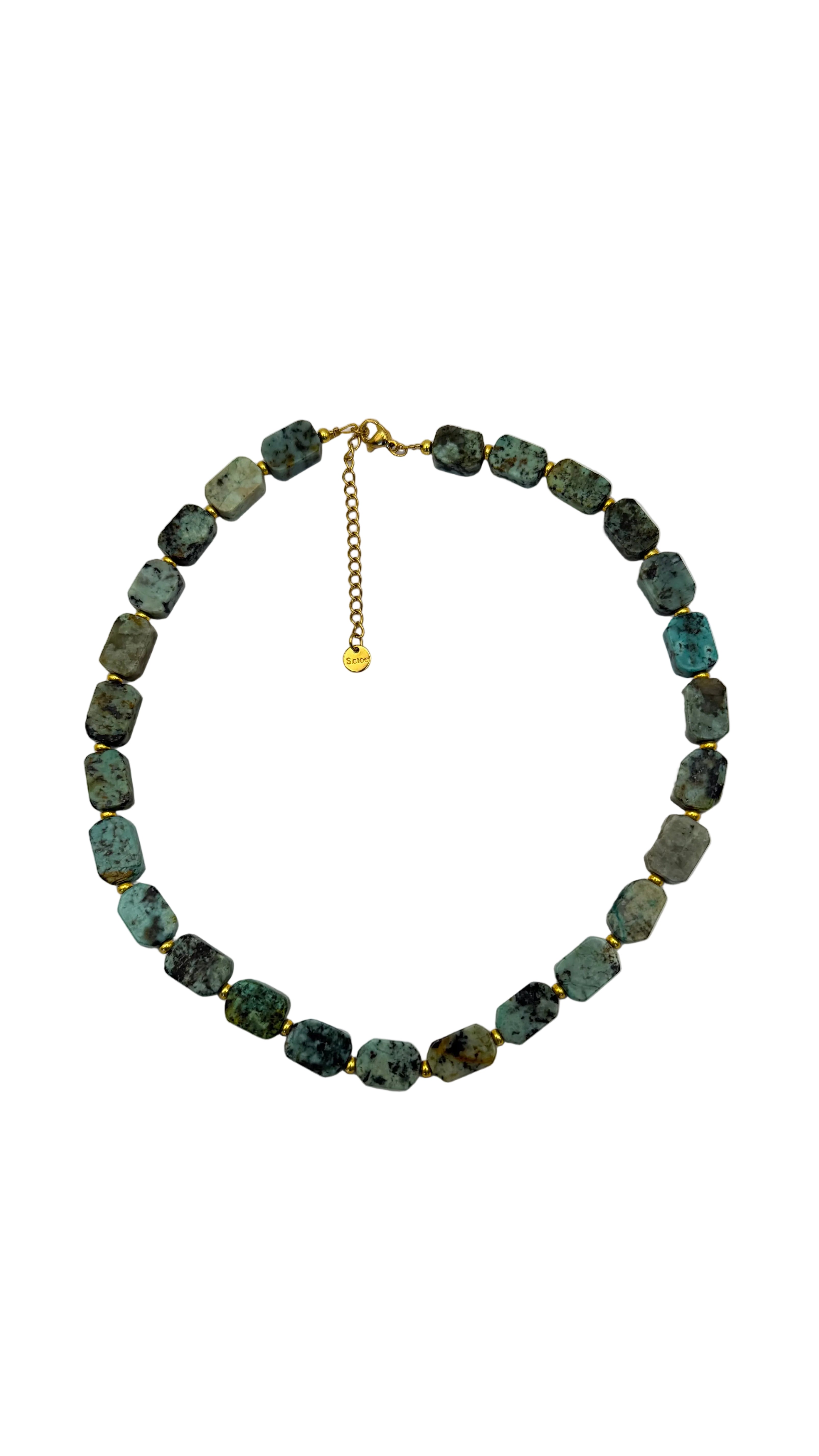 African turquoise flats necklace