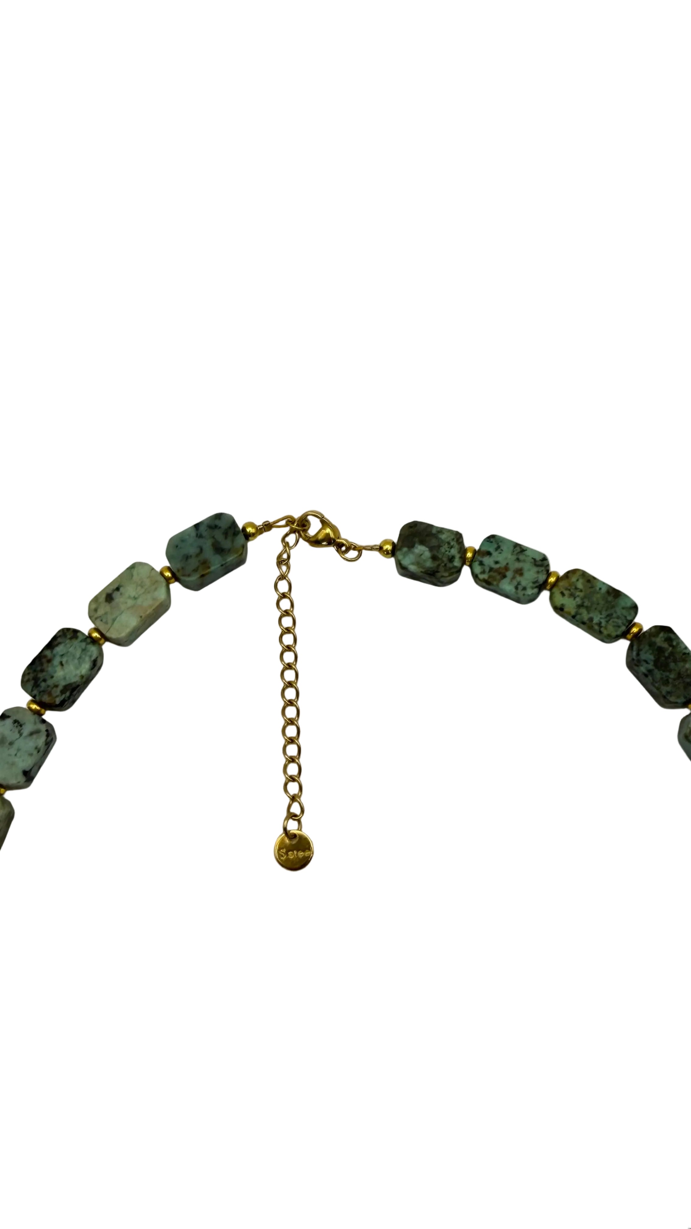 African turquoise flats necklace