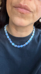 Lab created opal necklace