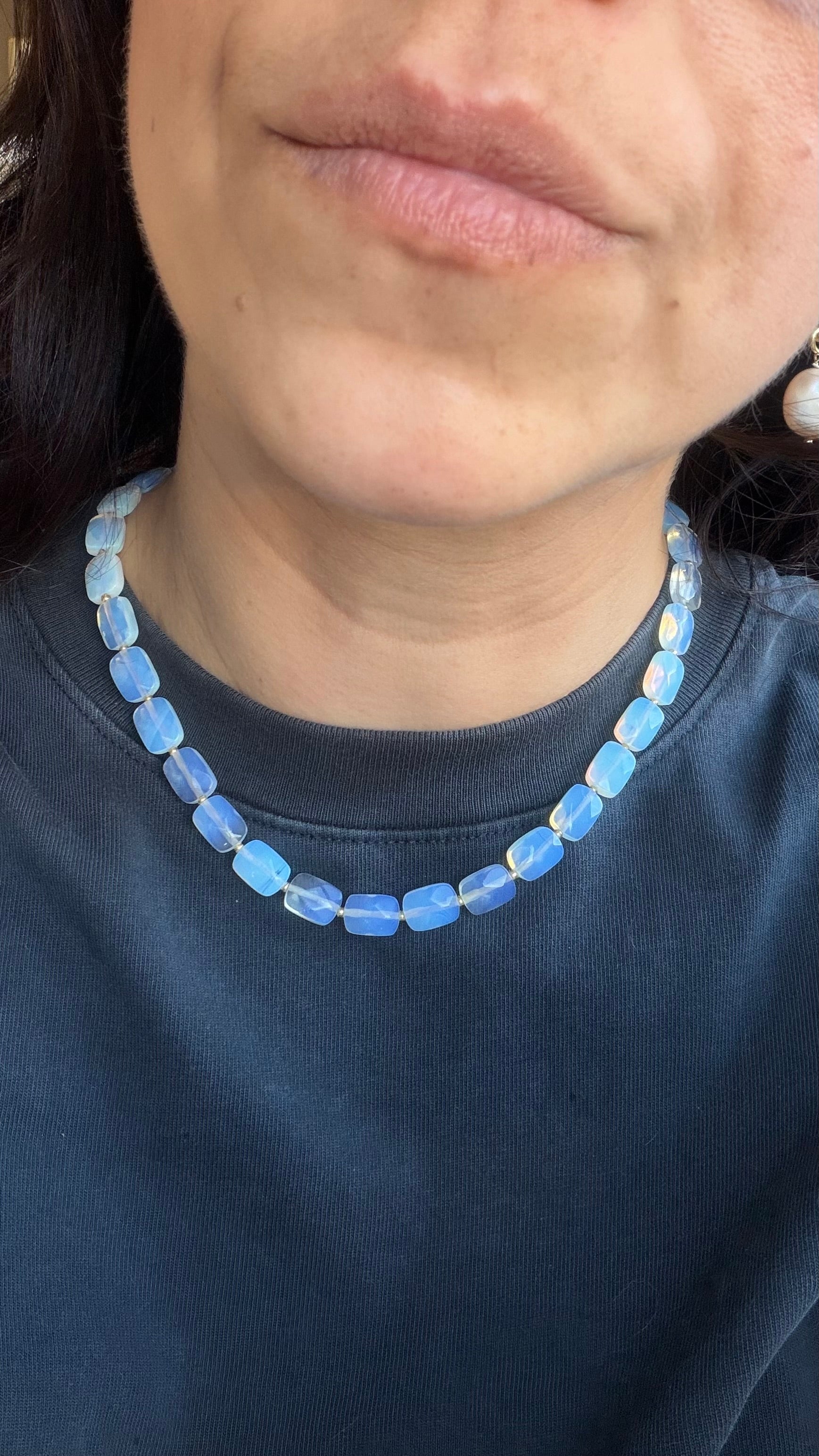 Lab created opal necklace