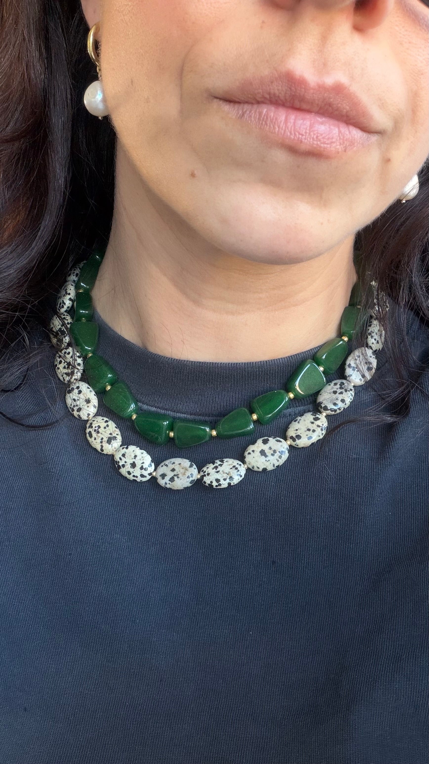 Green chalcedonia necklace