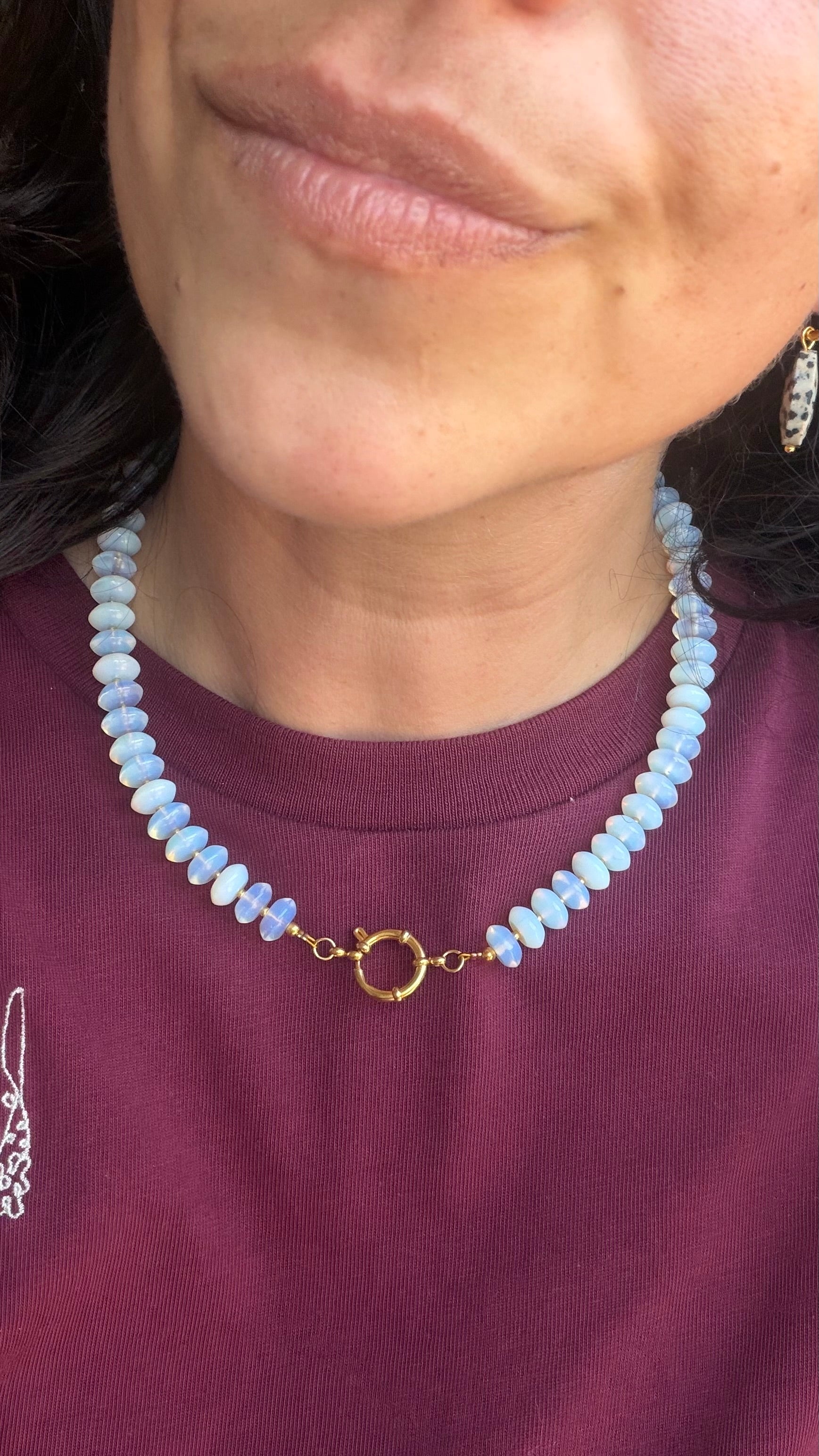 Lab created opal lock it necklace