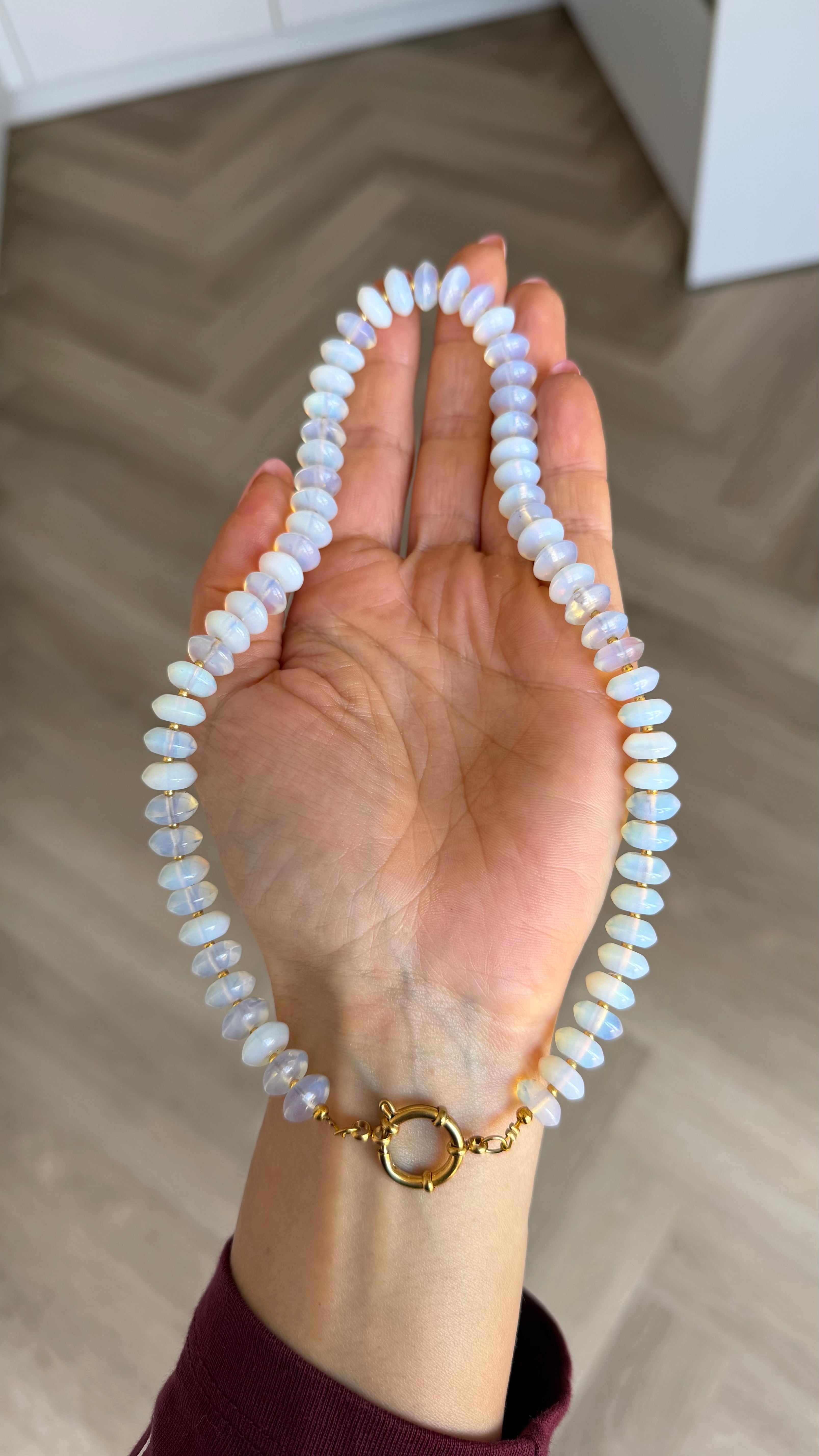 Lab created opal lock it necklace