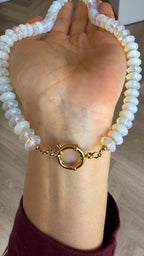 Lab created opal lock it necklace