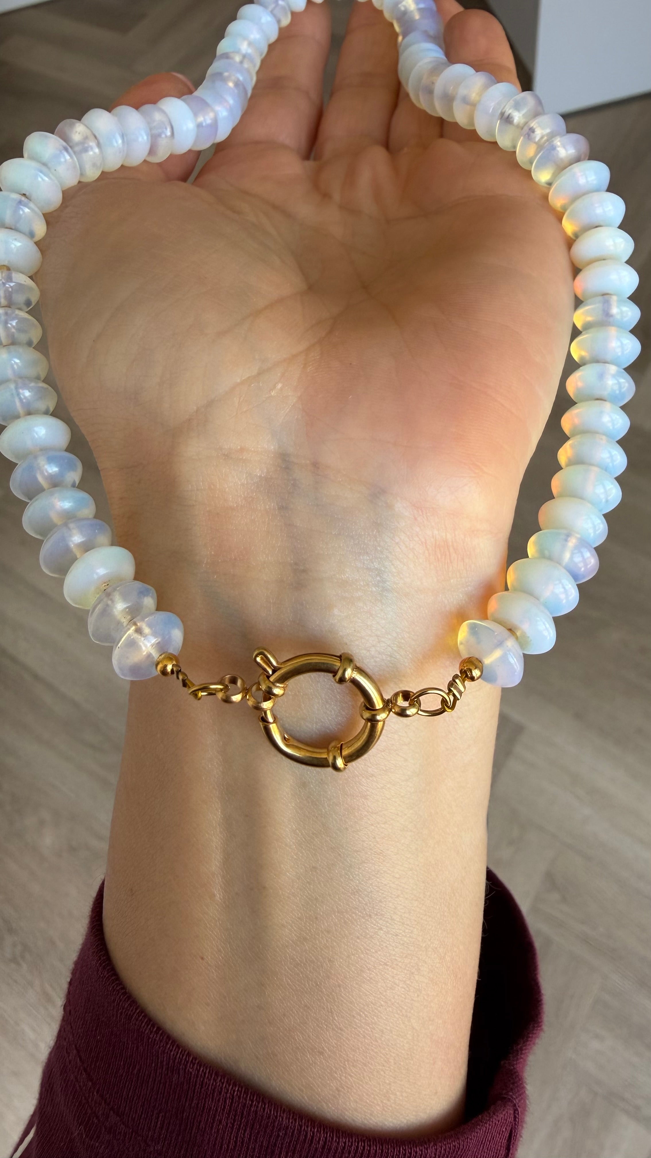 Lab created opal lock it necklace