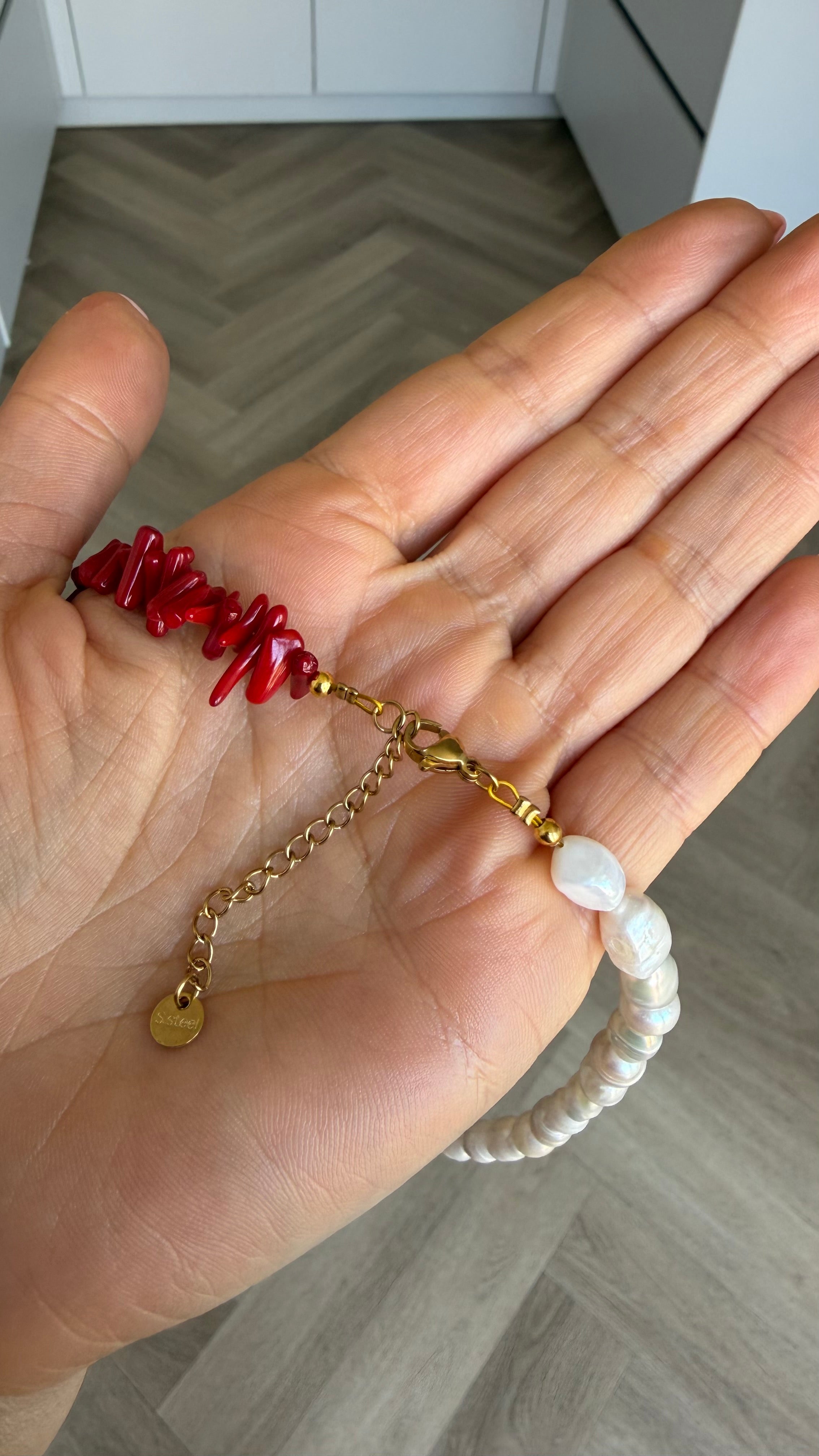 Coral & pearls necklace