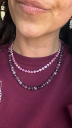 Facet granate necklace
