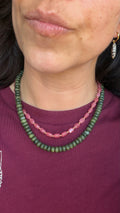 Dark green jade necklace