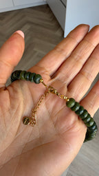 Dark green jade necklace
