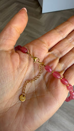 Small pink chalcedonia necklace