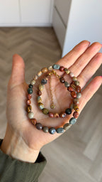 Mixed gem necklace - Earth