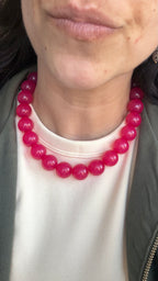 Chunky balls necklace - Cherry
