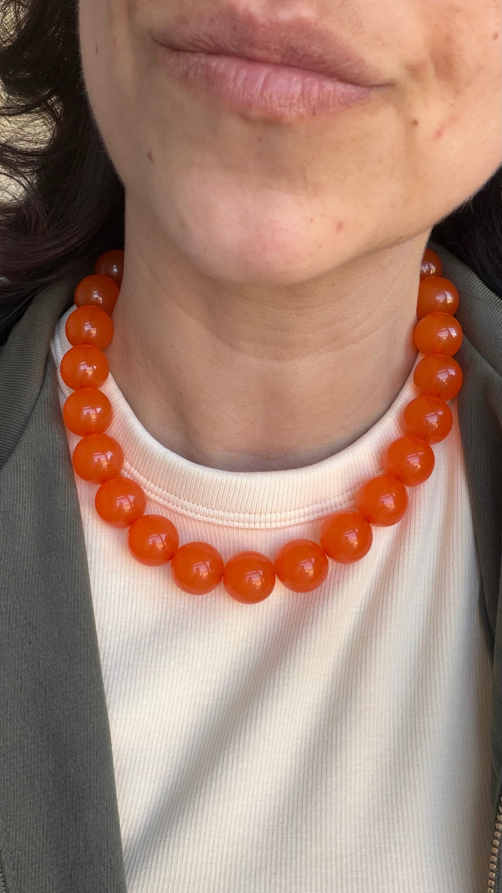 Chunky balls necklace - Orange sunset