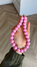 Chunky balls necklace - Summer pink